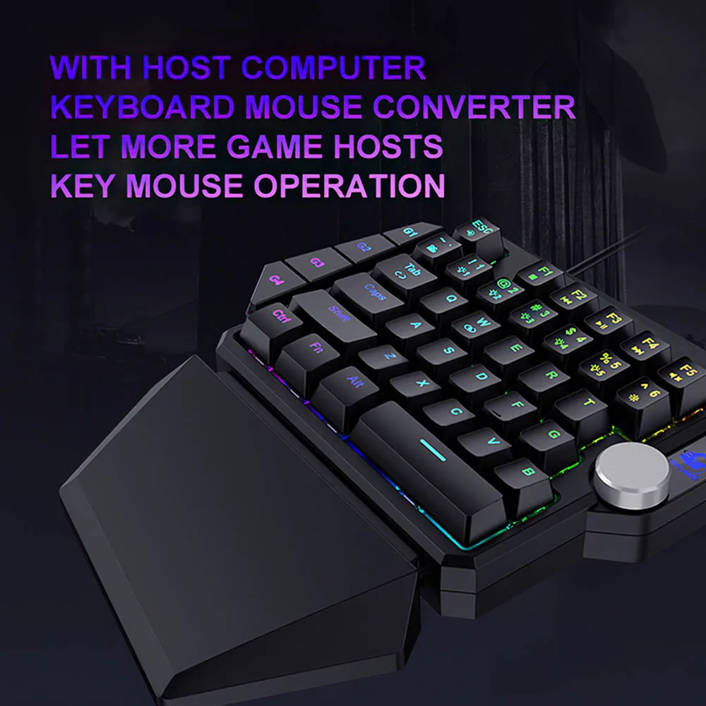 Mini Eno Roko Gaming Tipkovnica RGB LED Osvetljen USB Žična Igre 35 Ključni Pripomoček Nepremočljiva Računalniška Igra na Klaviature igre na Srečo