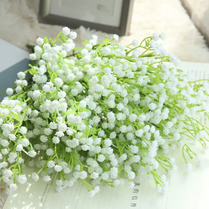 Umetno Cvetje Belo Dojenčki Dih Gypsophila DIY Cvetlični Šopke Ureditev svate, Dekoracijo Doma