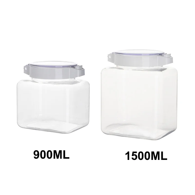 1500ml/900 ml Nepredušno Hladilnik Hrane Posode za Shranjevanje BPA Free Plastike, Prozorni Pločevinke Multigrain Posode za Kuhinjo