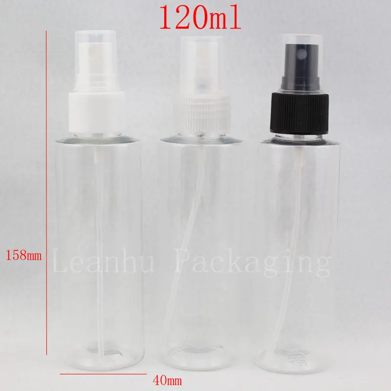 120ml X 50 preglednih kozmetični spray steklenice za kozmetične embalaže, 120cc prazno plastično PET posodo z meglo škropilnica črpalka