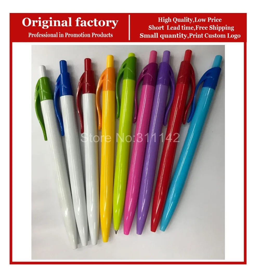 Eco-friendly promocijske zložljive pero plastično žogo točka pero logotip pero po meri