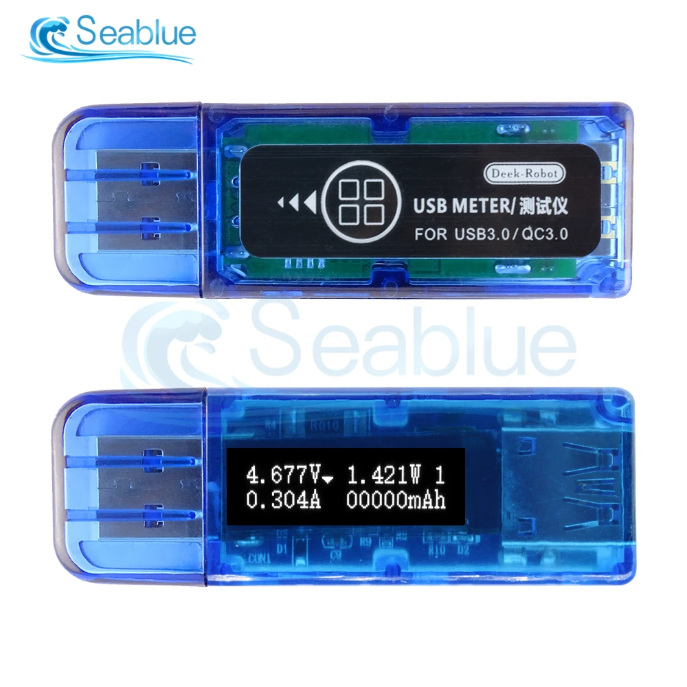 0.91 palčni OLED USB 3.0 Napetost Tekoči Meter Napajanje Zmogljivost Baterije Tester Power Bank Baterijo Napolnite Voltmeter Ampermeter Monitor