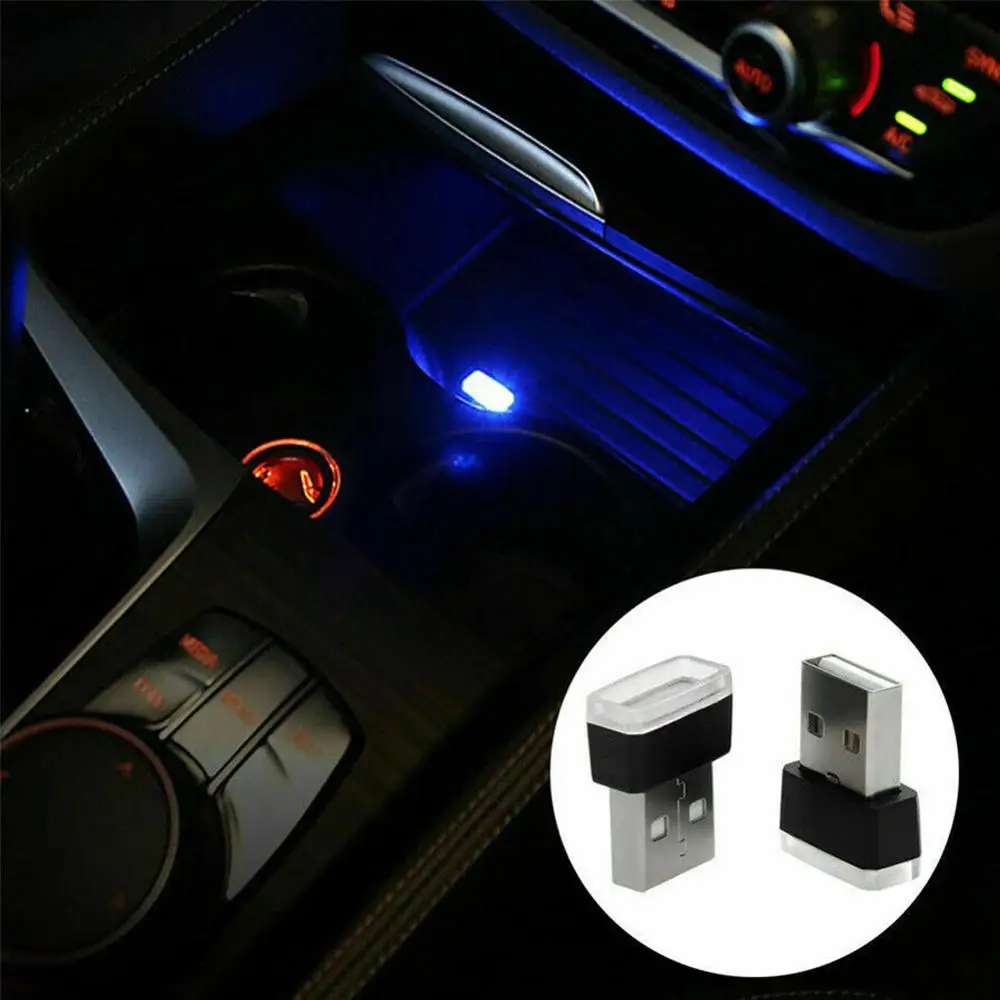 Mini LED Avto Luči Auto Notranje zadeve USB Vzdušje Svetlobe Plug And Play Dekor Svetilka Zasilne Razsvetljave, PC Auto Izdelki Avto Opremo