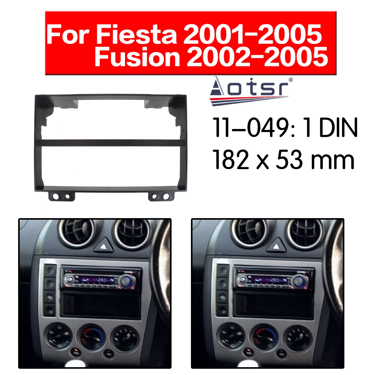 Avto Radio Audio posnetek Fascijo Za FORD Fiesta /Fusion 2001+ Avtomobilski Stereo Radio Fascijo Plošča za Namestitev Adapter DVD predvajalnik Okvir