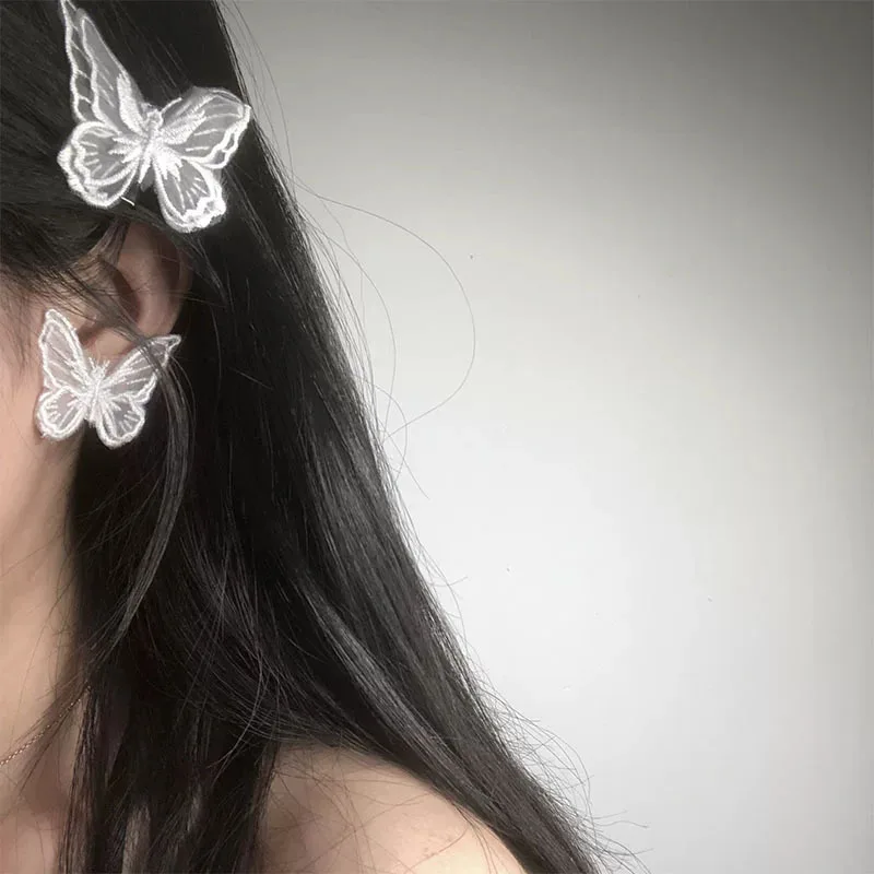 Korejski Sladkarije metulj očesa vezenje sponke za lase za ženske, pribor za lase 2020 ženska Lase Kremplji svile opaski dla dziewczynek