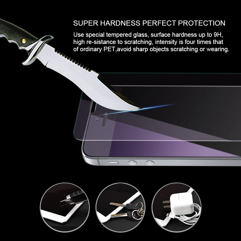 YIJIAMO Kaljeno Steklo Na Za iPhone 5S 5 SE 5C Screen Protector 9H Anti Modra Svetloba Zaščitno folijo za Steklo Za iPhone 5 Se