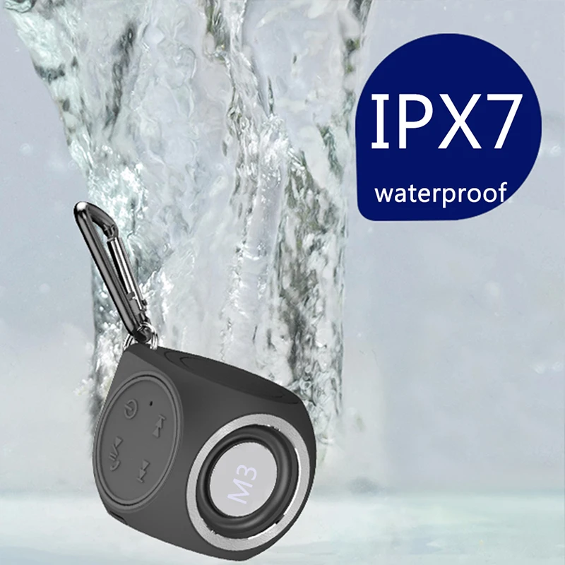 M3 IPX7 nepremočljiva Super Mini Brezžični Bluetooth Zvočnik Prenosne, Vgrajene inMicrophone Prah in umazanija, ki so odporne s Carabiner