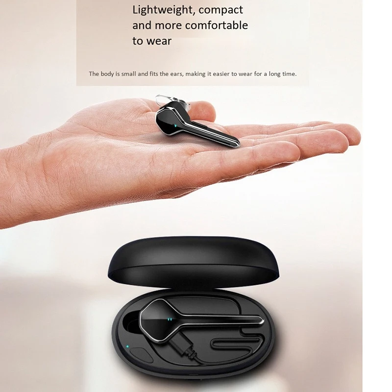 Brezžične Slušalke Ear Kavelj z Mikrofonom z Polnilnik, Prostoročno opremo Bluetooth Poslovnih Aktivni šumov Slušalke