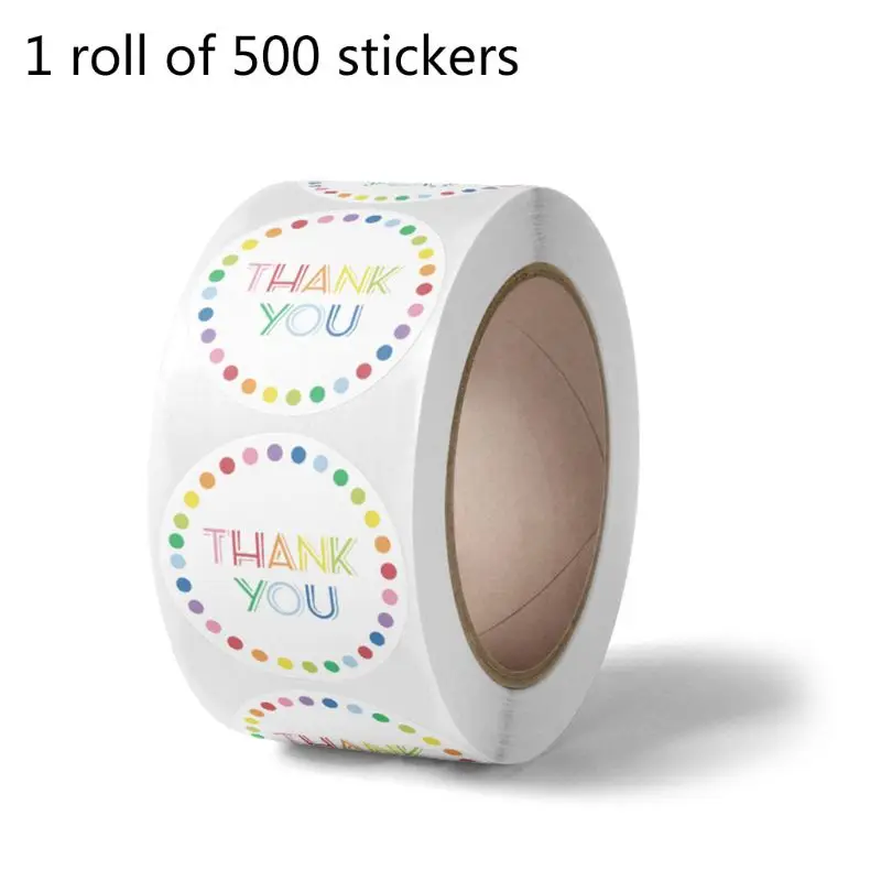 1roll(500pcs) Hvala Nalepke Pečat Etikete za Majhna Trgovina Poročno Darilo Okrasite Paket