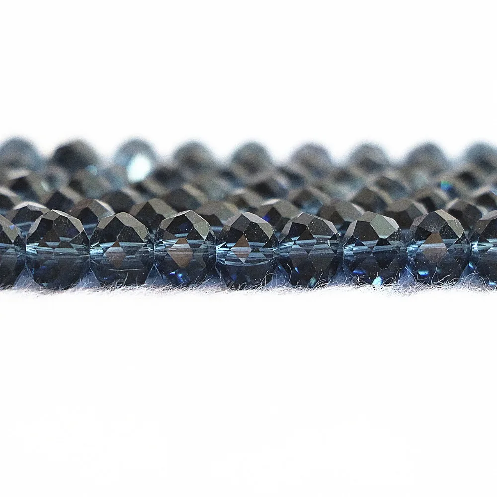 Lepo modro kristalno steklo 3x4mm 4x6mm 5x8mm 8x10mm rondelle gladko svoboden kroglice shim nakit, izdelava 15-palčni B719