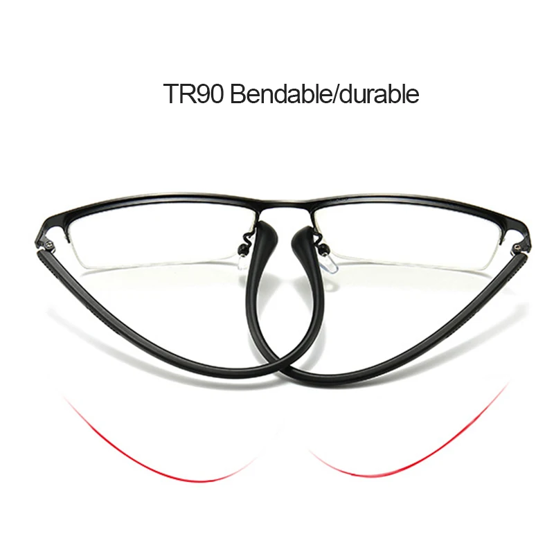 Optični Urad Očala z Izmenljivimi Objektivi Retro Brez Recepta Kovinski Pol Platišča Classic Kratkovidnost Moški Ženske Moški Očala