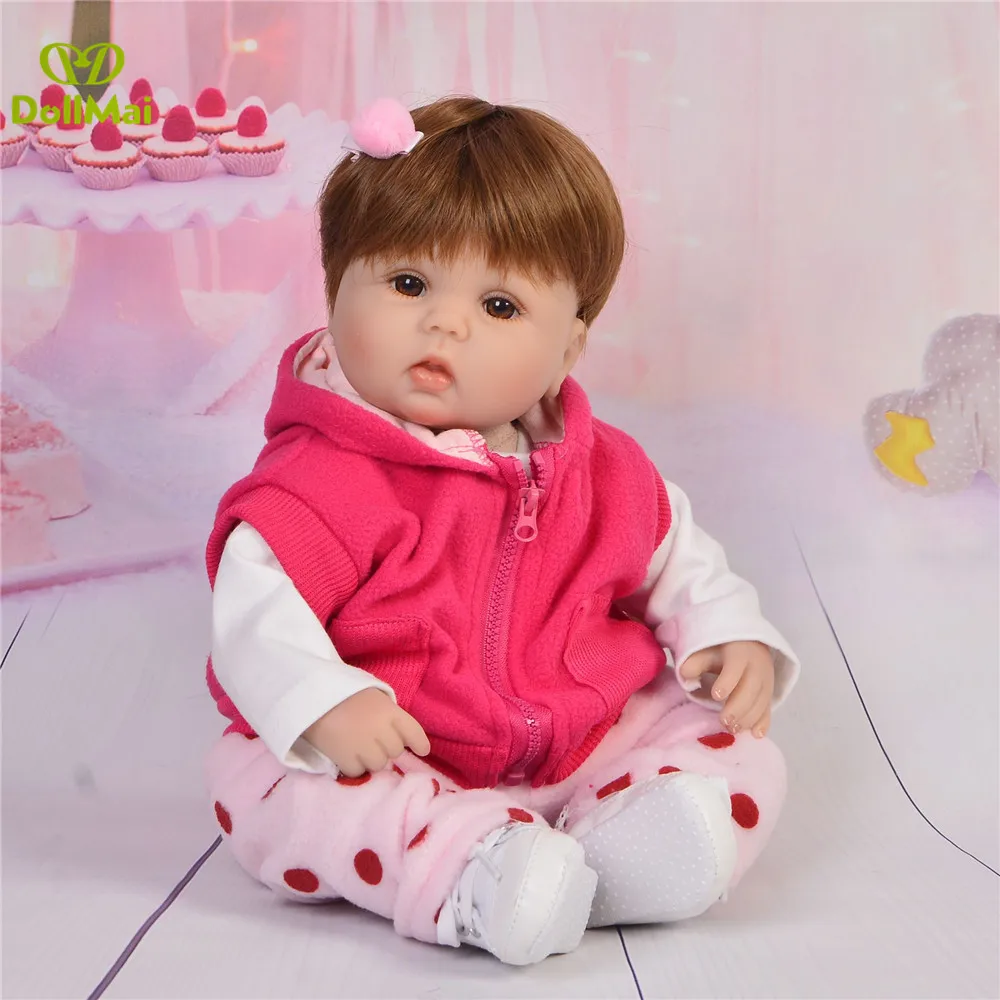 DollMai 18 Palcev 42cm Silikonski Lutka, ki Rodi Otroka, Otroci Igrače Dekleta boneca Darilo bebes prerojeni menina boneca brinquedos