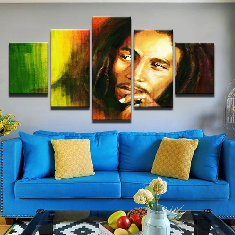 5 kos platno umetnosti Novih Bob Marley HD Platno Stensko Slikarstvo Umetnost Igra Natisne okraski za dom Plošče Plakat Za Linving Soba