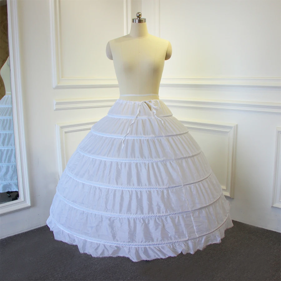 V petticoat je 6 prstanov, brez tila. dolžina je približno 95 cm. če prilegajo pasu od 80 do okoli 100 cm.