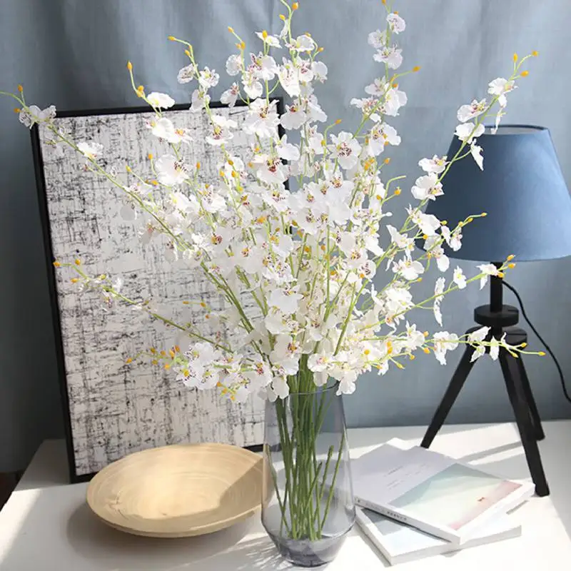 Umetno Cvetje, Poročni Dekoracijo Doma DIY Moda Orhideja Metulj Orhideja Svile Šopek rož Phalaenopsis