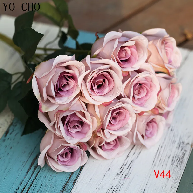 YO CHO Lep Modni Vrtnice Umetno Cvetje, Šopke Rose Cvetje, Okrasne Rože Venci Doma Poroko Notranjo Dekoracijo
