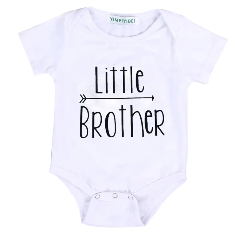 Mali Brat Baby Boy Romper Bodysuit Big Brother T-Shirt Vrhovi Ujemanje Obleko Kratek Rokav O-Vratu Moda
