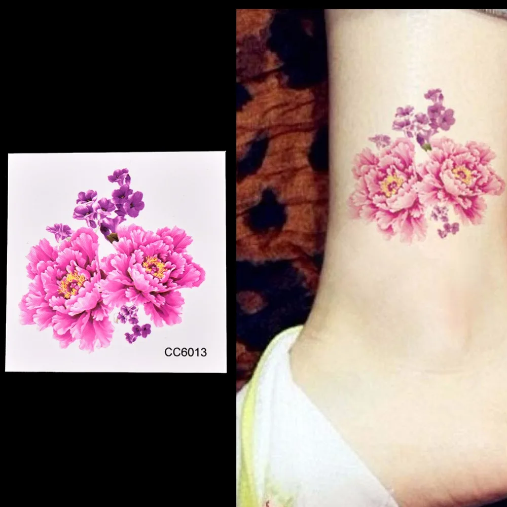3Pcs Začasne Tetovaže Nalepke Nepremočljiva Lady Ženske Lepote Na Body Art Cvetje Stopala Ramenski Tatoo 6*6 cm
