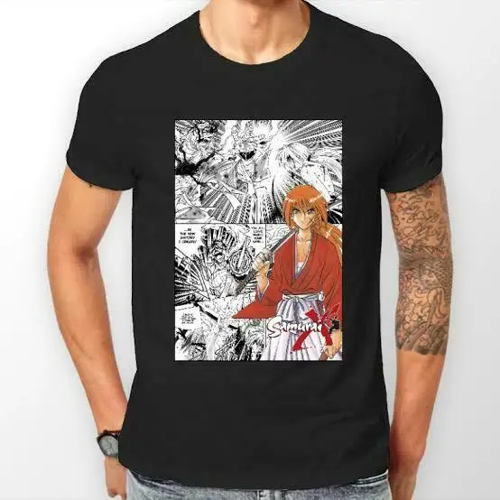 Rurouni Kenshin Manga Trakovi Samurai X Anime Mens T Shirt Oblačila