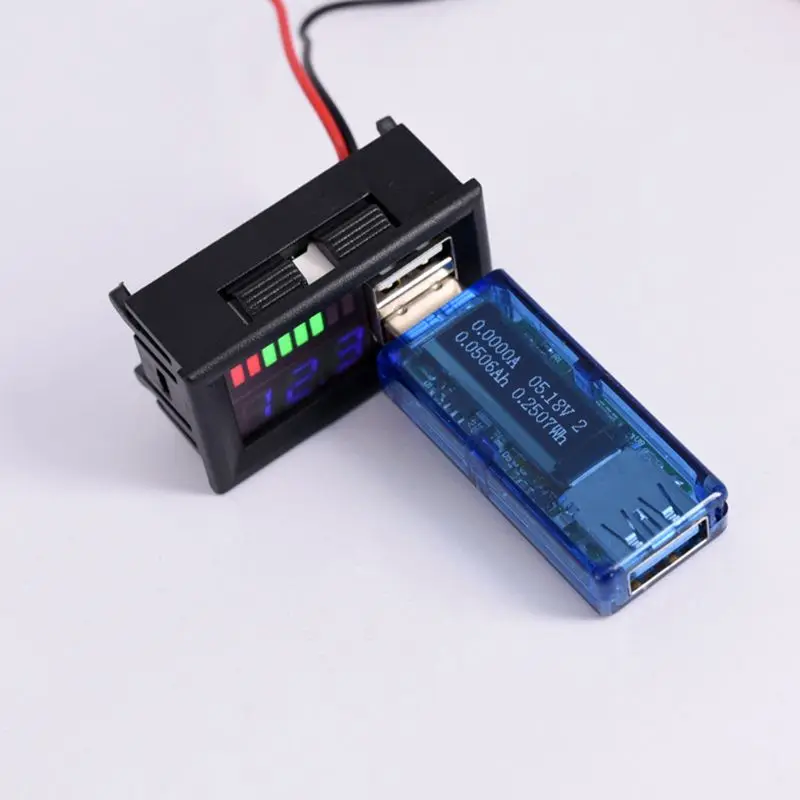 Modra LED Digitalni Zaslon DC Voltmeter Napetost Volt Meter Tester Plošča Za Avtomobile, Motorna Vozila, USB izhod