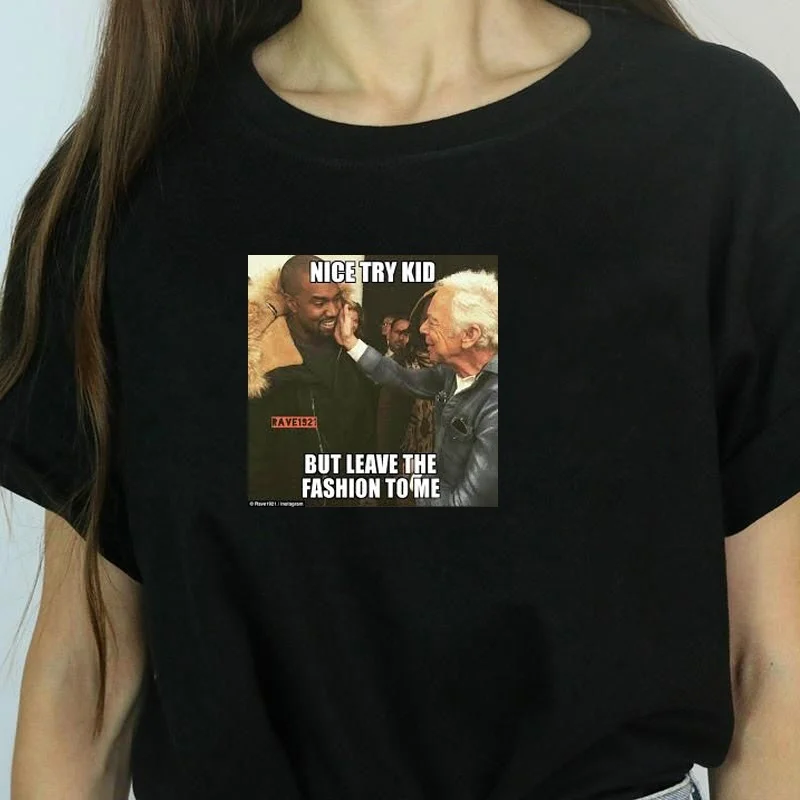HAHAYULE-JBH Lepo poskusite Otrok Moda Tee Kanye West, Tweet Unisex Tumblr Moda Natisnjeni Tee Kratek Rokav Priložnostne ženske t-shirt