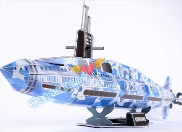 Candice guo! Magic puzzle 3D papir model DIY igrača vojaške podmorski čoln kreativno montažo igračo rojstni dan Božično darilo 1pc