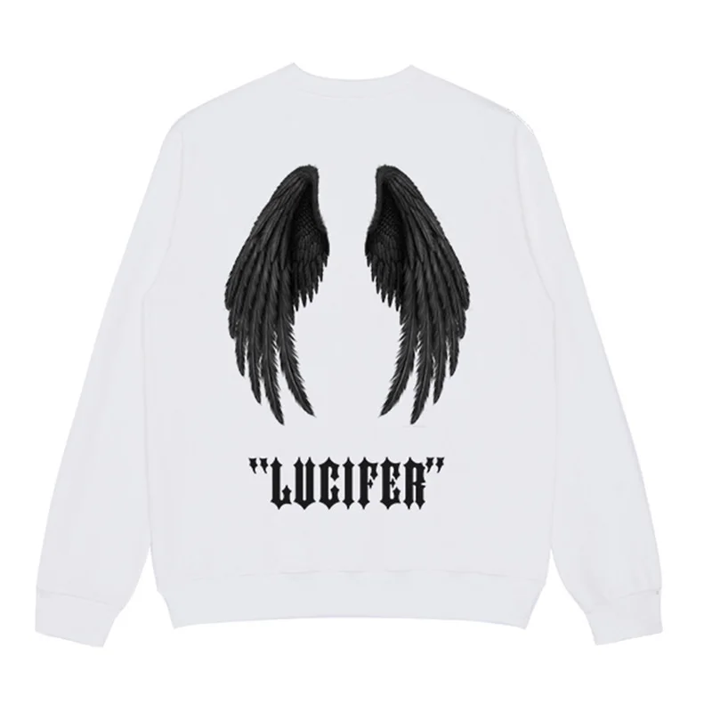 2020 Nov Prihod Vroče Prodaje Print Majica Priložnostne O-vratu Moški Puloverji s kapuco Prodajo Krila Angel Svoboden Bombaž Dolgimi Rokavi Moški Hip Hop