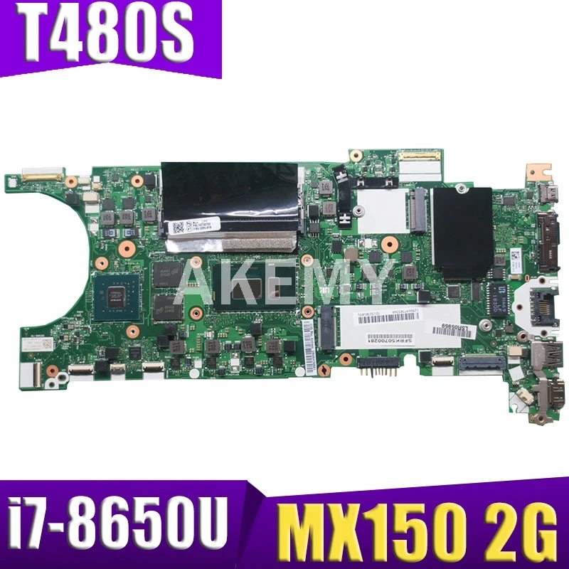 ET481 NM-B471 GLAVNI ODBOR Za Lenovo Thinkpad T480S Prenosni računalnik z matično ploščo SR3L8 i7-8650U CPU Geforce MX150 2G GDDR5