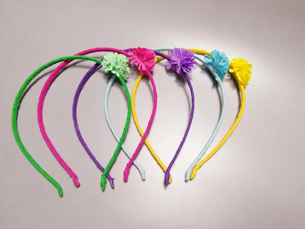 Trgovina na drobno 1pc Moda Srčkan Gaza Cvetlični Lase Palice Trdno Cvet Hairbands Trakovi Princesa Pokrivala Dodatki za Lase