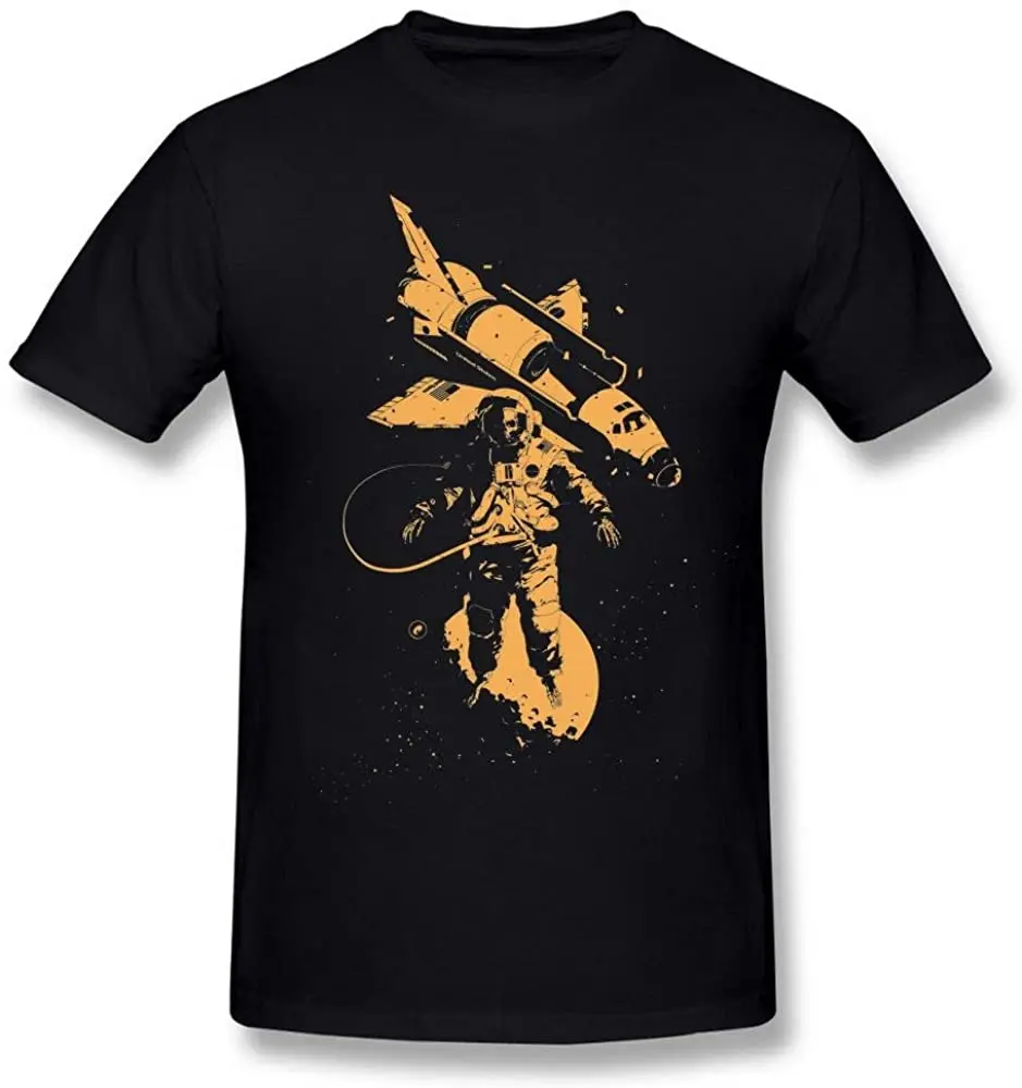 Moške Astronavt Luna Steklene Drobce Black T-Shirt Novih Turistov Poleti Hladen Moški Tee Dihanje Vse Bombaža, Kratek Rokav T Shirt