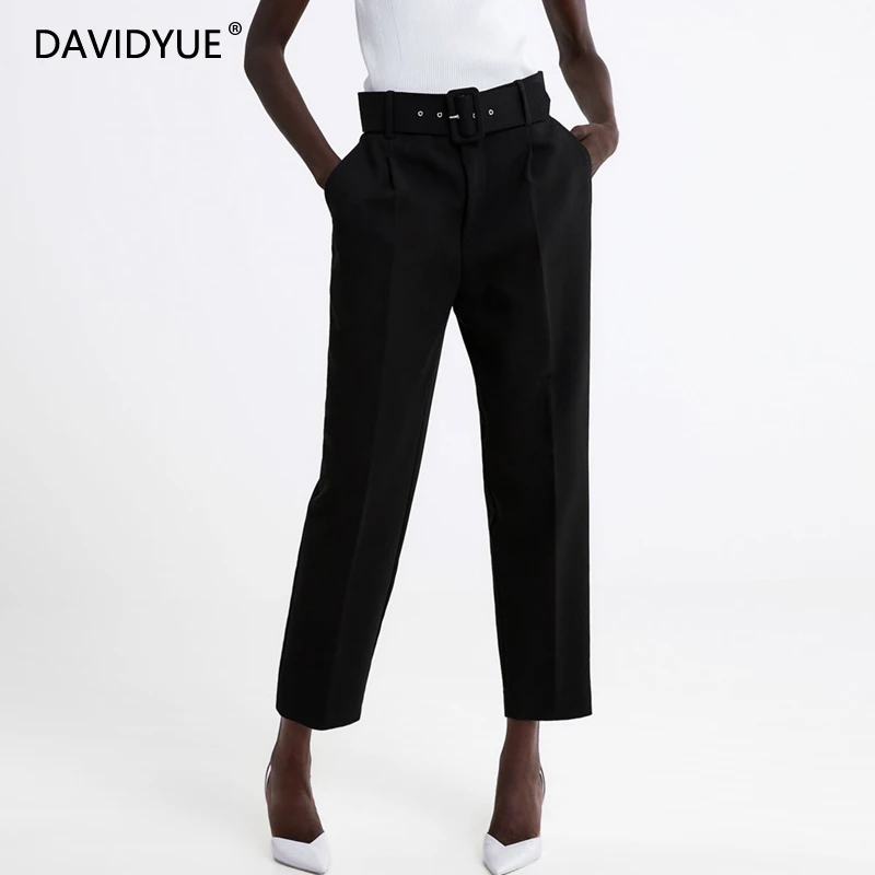OL Elegantne ženske hlače črne visoko pasu obleko hlače ženske zimske urad hlače za ženske črne hlače priložnostno ženski kaki korejski
