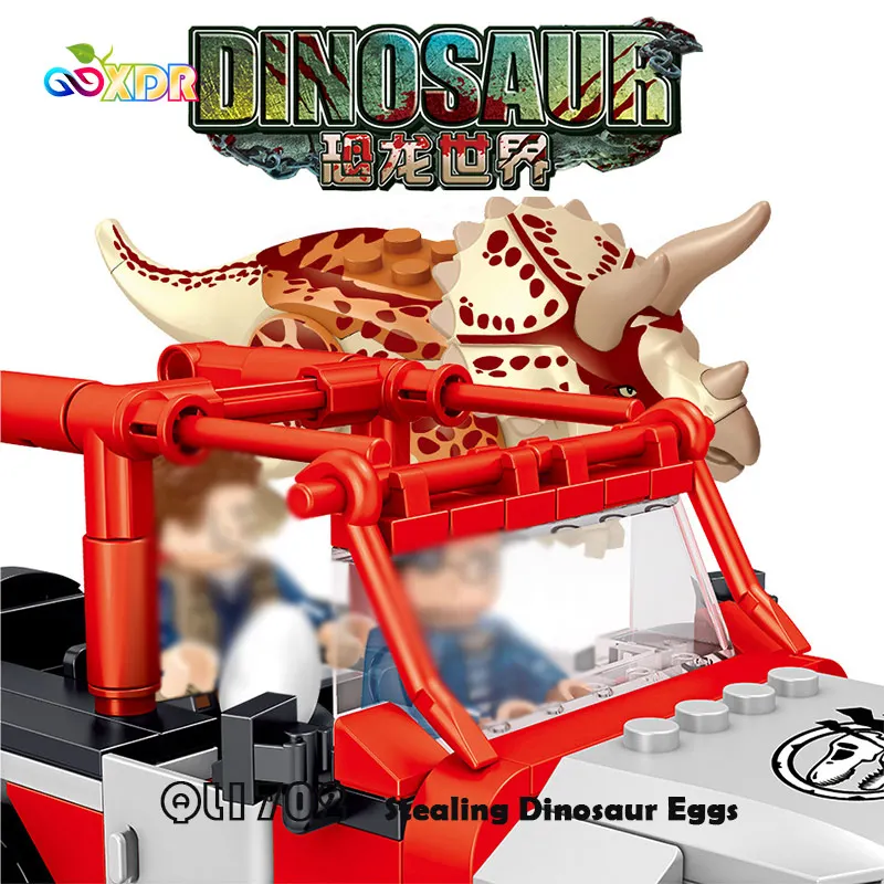 QL1702 gradniki Otroško Izobraževalne Igrače, Sestavljeni gradniki Dinozaver Svetu Kradejo Dinozaver Jajca Igrače Za Otroke