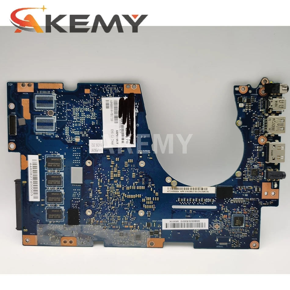 Akmey UX303UA Matično ploščo Za Asus ZenBook UX303UA UX303U UX303UB U303U Ultrabook motherboard UX303UA Mainboard i5-6200U 4GB RAM