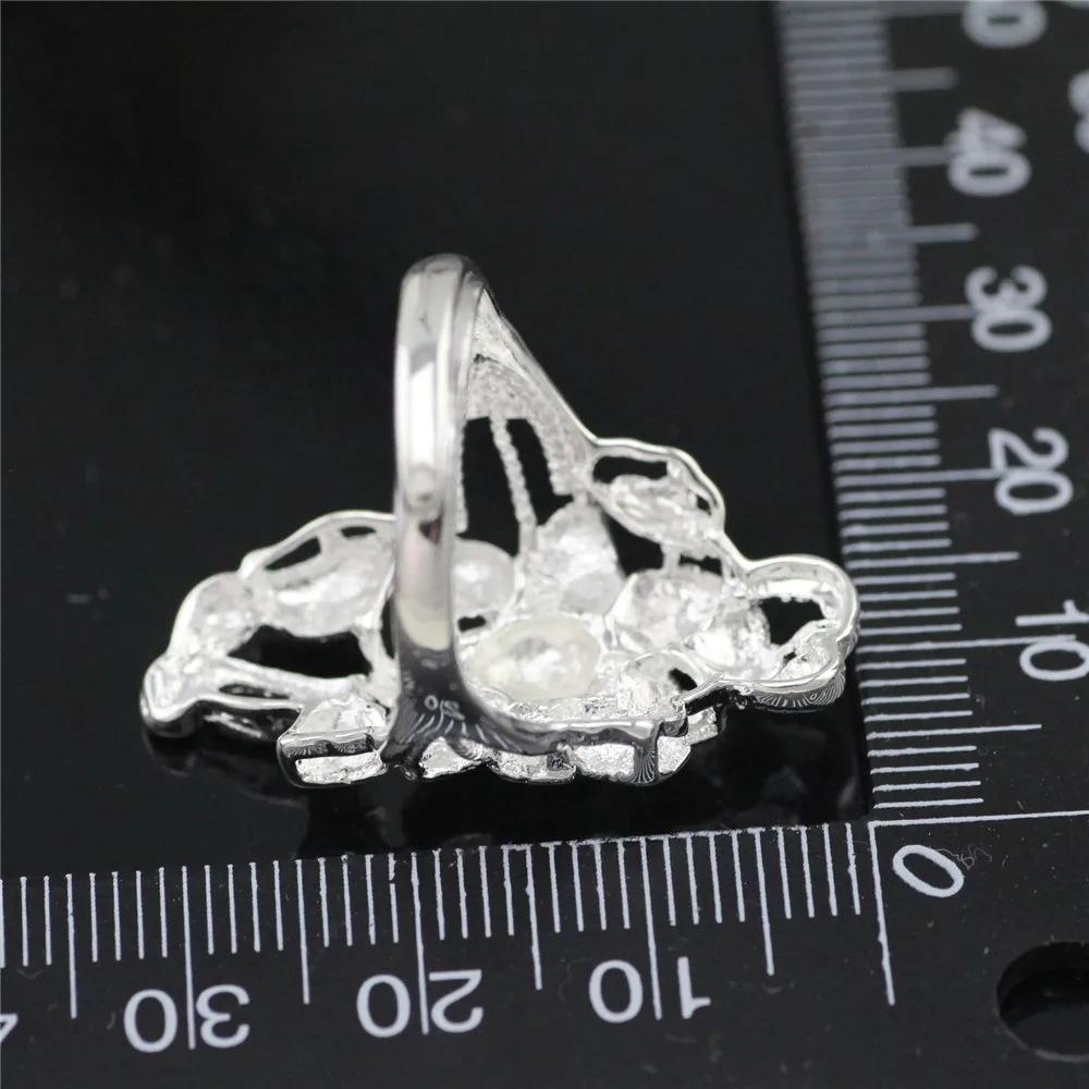 Nova ženska pretirana prstan srebrn prstan odpiranje znak čar ženske Edinstveno oblikovanje nakita j687