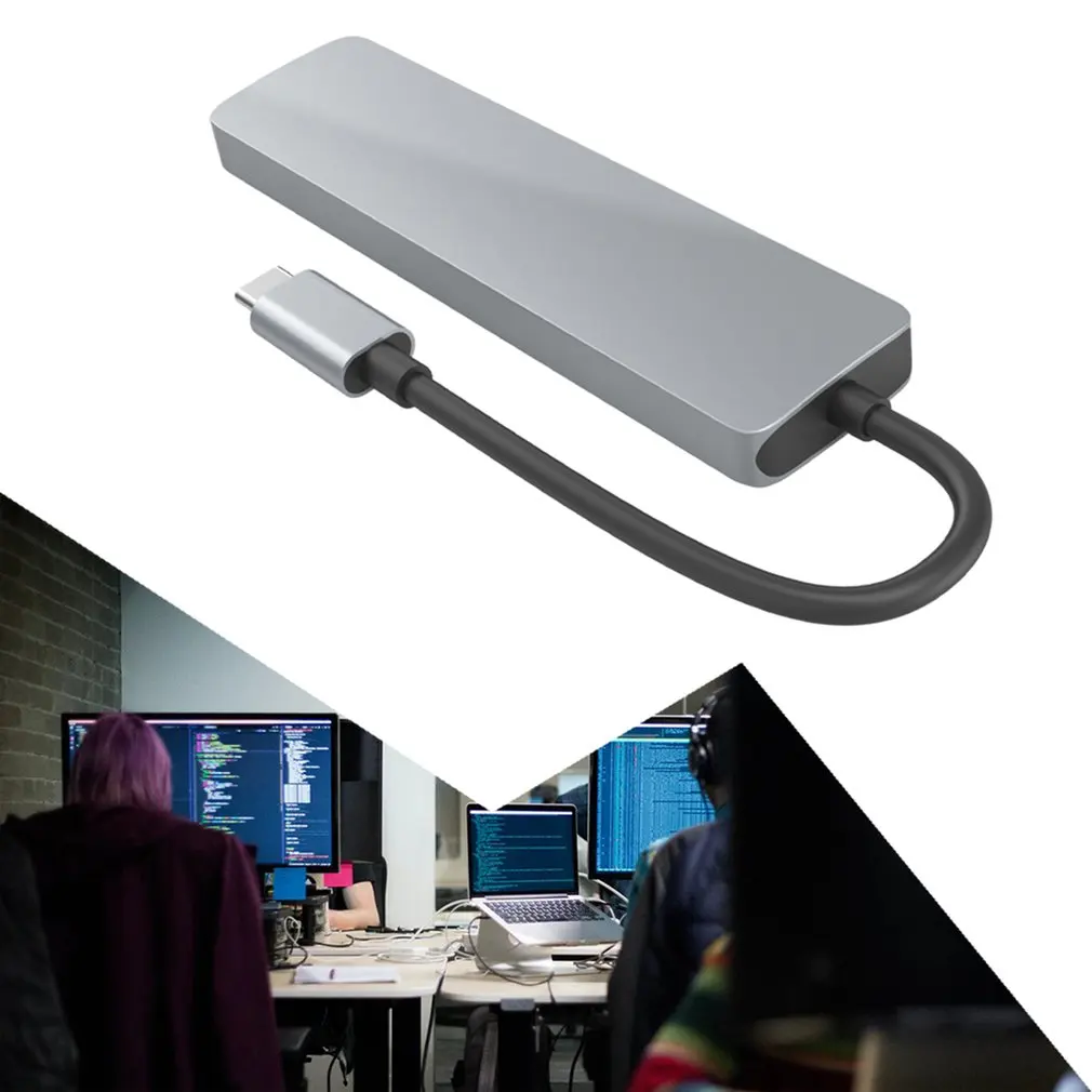 USB 3.1 Tip-C Središče Za HDMI Adapter 4K Strele 3 USB C Središče S Pestom 3.0 TF Security Digital Režo za Bralnik medijskih kartic Za MacBook Pro