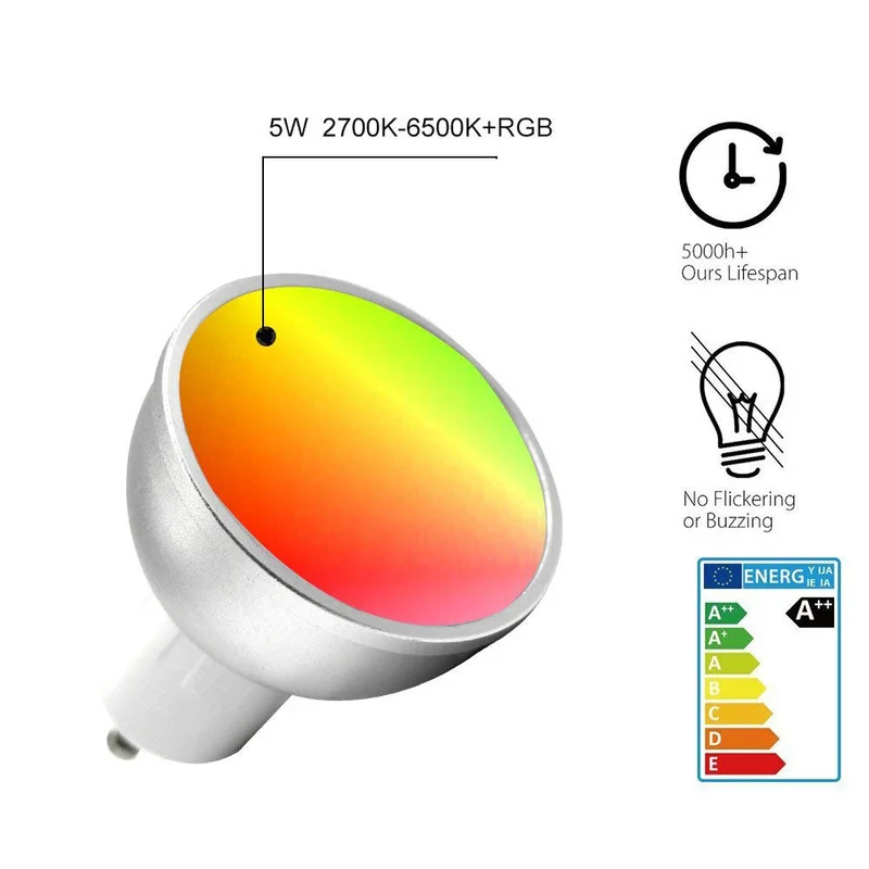 1/2/3/4 Enot Smart LED Žarnice GU10 WiFi RGBW 5W Svetilke Lampa APP Remote Zatemniti Nadzor Žarnic Delo z Alexa / Google / IFTTT