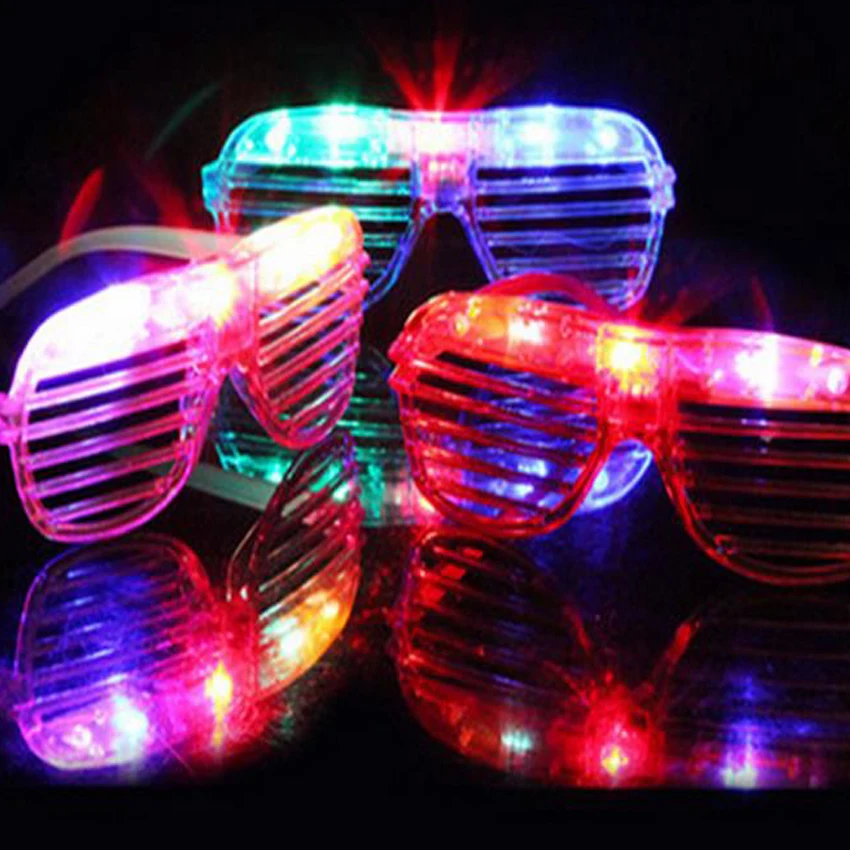 3pcs/veliko Utripa Stranka, LED Luči, Stekla za Božič, Rojstni dan Halloween Dekoracijo Dobave Sijaj Očala Svetlobe Masko