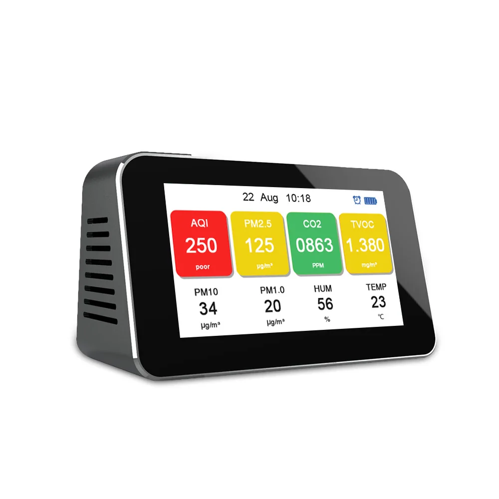 2020 Najnovejši Zaprtih Formaldehida Detektor Onesnaženosti Zraka na Meter PM2.5/PM1.0/PM10/TVOC/CO2 Kakovosti Zraka Monitor plinski analizator