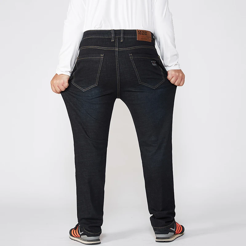 2020 Velika Velikost 30-56 Klasičnih Stretch Vrečasta Jeans Moške Blagovne Znamke Demin Black Ohlapne Hlače Casual Moški Bombaž Visoko Elastična Kombinezon