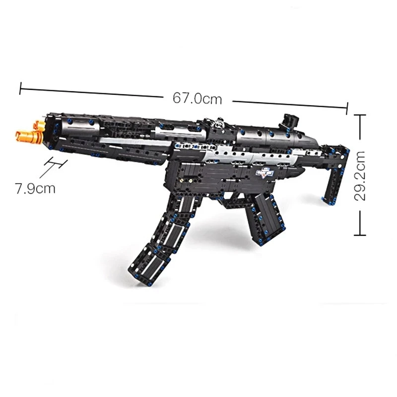 617PCS Vojaškega Orožja Serije Heckler Koch MP5 Brzostrelka Pištolo gradniki začetek gumico Opeke Igrače Darilo za otroke