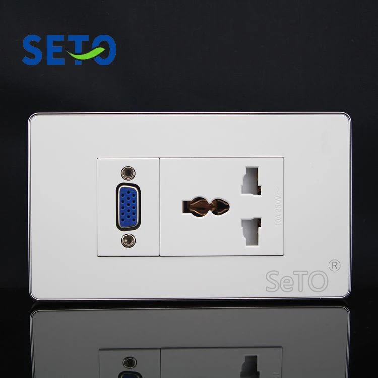SeTo 120 Tip Ena Vrata VGA + Treh Luknjo električno Vtičnico Stensko Ploščo Vtičnico Keystone Faceplate