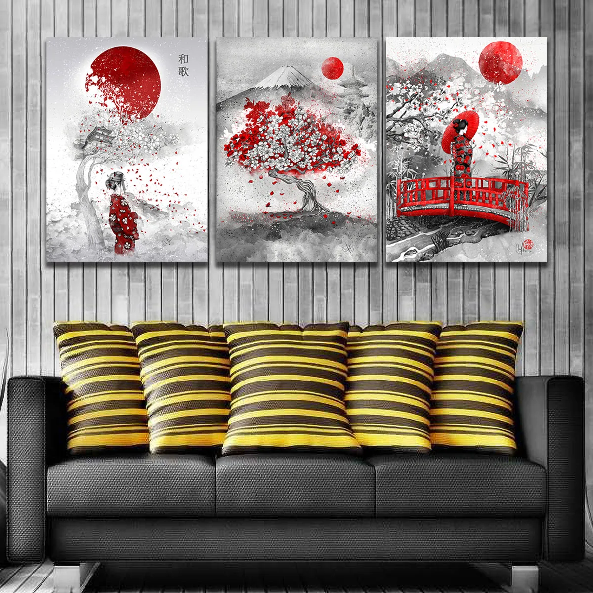 Brez Okvirja Platno Slikarstvo Japonski Češnjev Cvet Art Plakat in Tisk Stenskih slikah, za Dnevna Soba Dekoracijo Doma