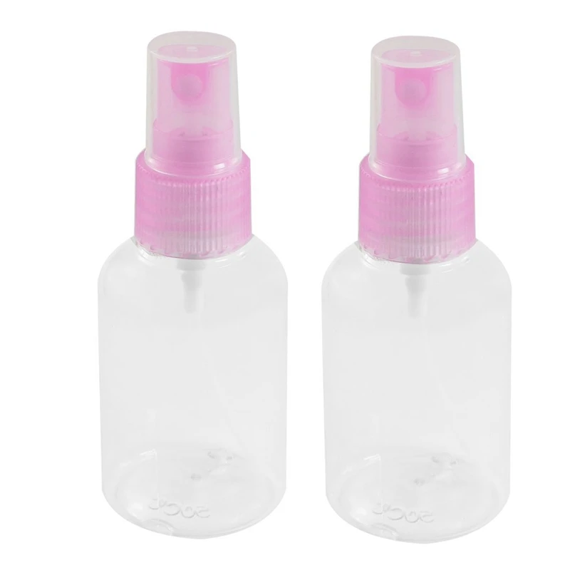2 Kos Potovanja Večkratno uporabo Roza prozorne Plastike Prazno Spray Steklenico 50 ml