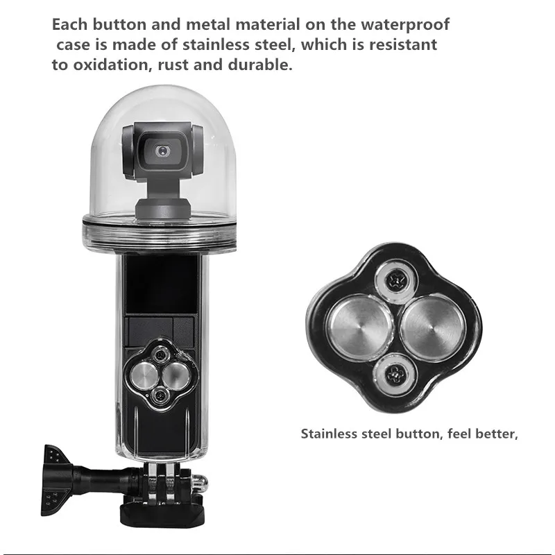 60M Vodoodporno Ohišje Primeru Podvodno Potapljanje Zaščitni Lupini z Silikonski pokrovček Za DJI OSMO Žep Šport Kamere Pribor