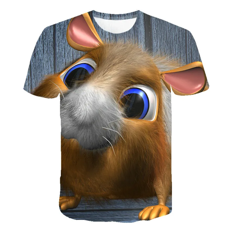 Smešne majice za fantje in dekleta z 3D medved vzorec, fant risanka oblačila, oblačila za živali, otroška T-shirt majica