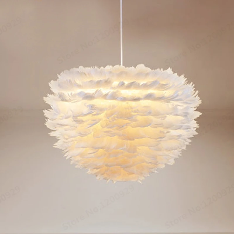 Sodobna Beli Cvet Plume Obesek Svetlobe LED oblikovalec foyer, ki Živijo Dinning Visi Svetlobno Pero Obesek Lučka za Dekoracijo Doma