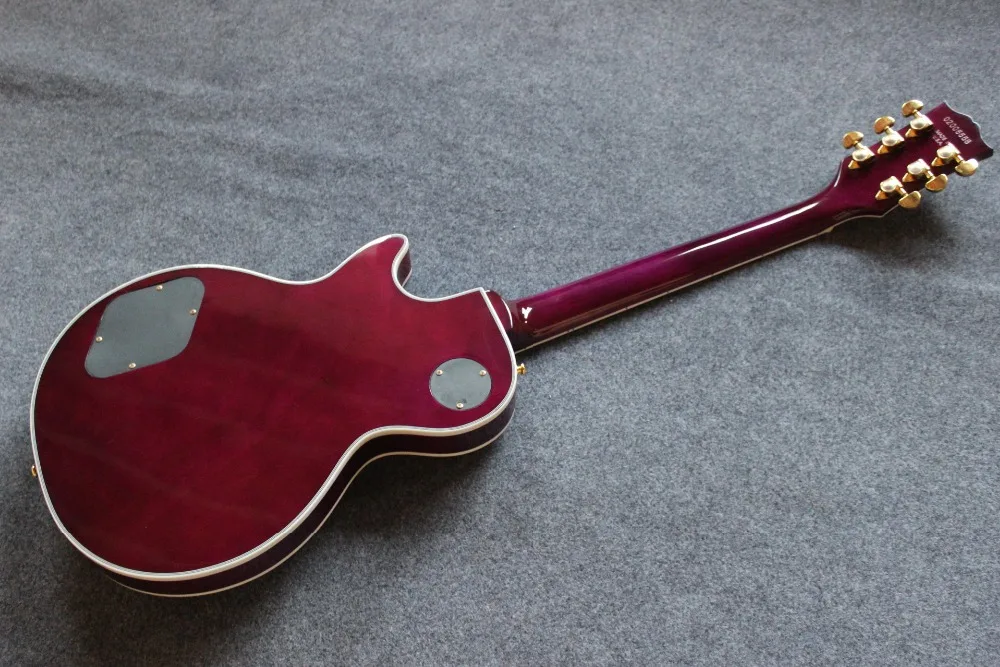 Po meri električna kitara.vijolična barva tiger plamen guitarra. Palisander fingerboard,zlato strojne opreme gitaar,Resnično fotografije