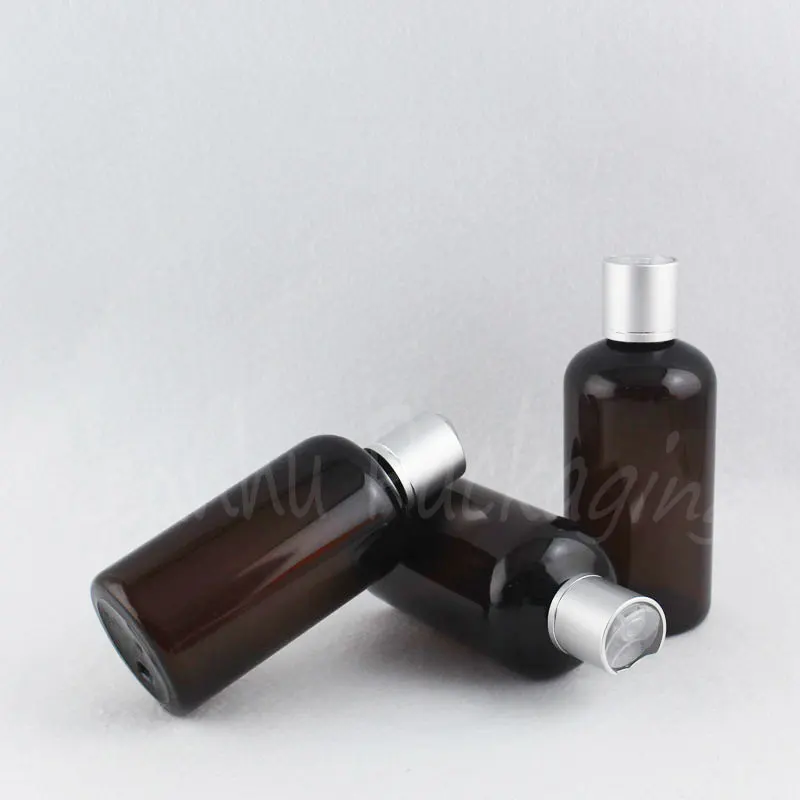 220ML Rjava Krog Ramenski Plastično Steklenico , 220CC Prazno Kozmetični Kovček , Šampon / Losjon za Pakiranje Steklenica