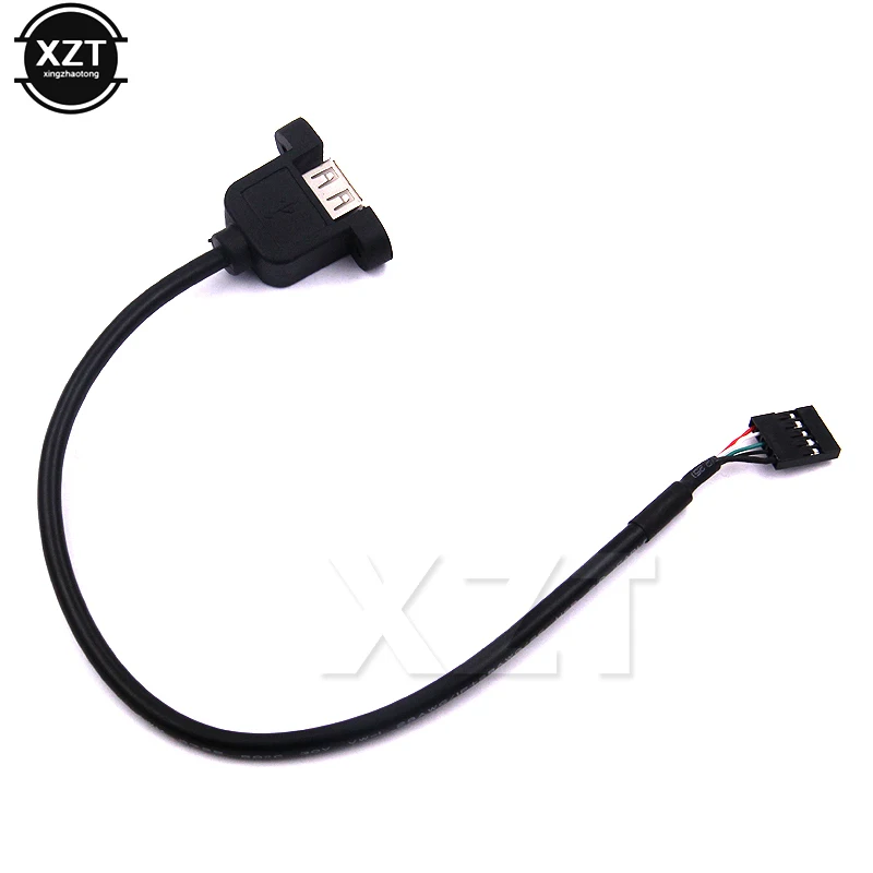 1pcs/veliko Priključek 2.54 mm 5pins ženski USB 2.0 ženski podaljšek panel mount vijak uho luknje 35 cm kabel Opno line