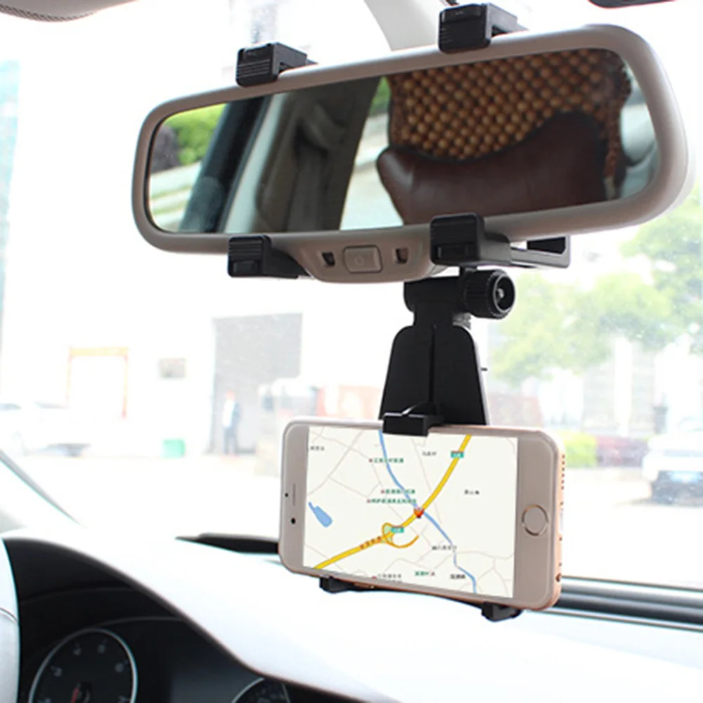 Univerzalni Avto Ogledala GPS Imetnik Gori Mobilni Telefon Stojalo Vesa Podpora za Držalo za Telefon(Black Rearview Mirror)